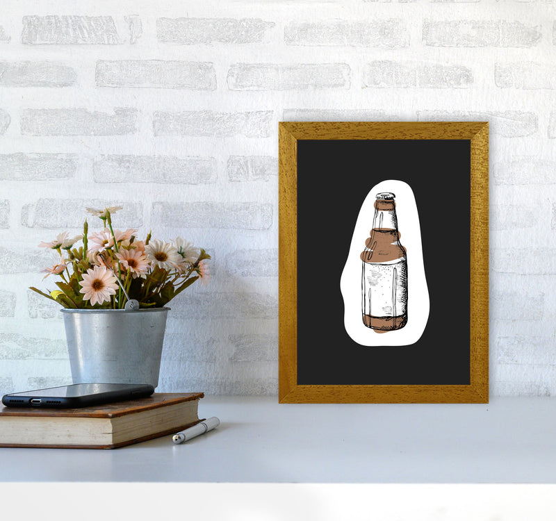 Kitchen Pop Beer Off Black Art Print by Pixy Paper A4 Print Only