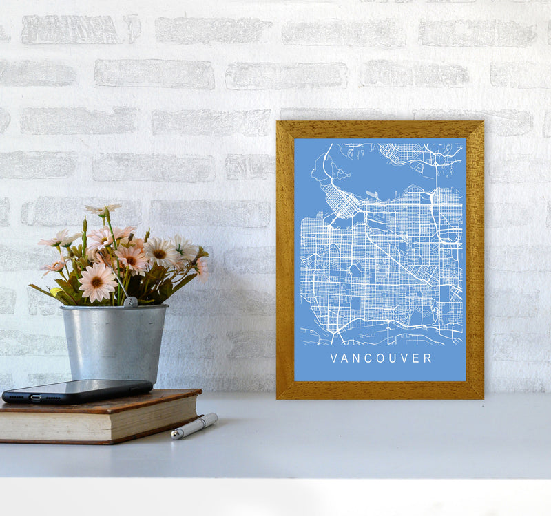 Vancouver Map Blueprint Art Print by Pixy Paper A4 Print Only