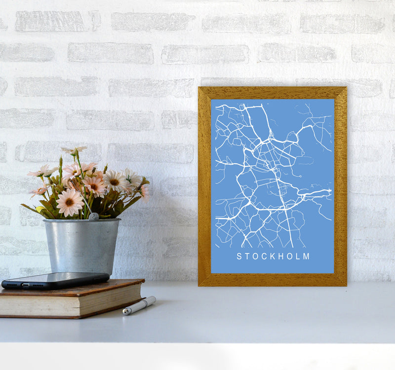 Stockholm Map Blueprint Art Print by Pixy Paper A4 Print Only