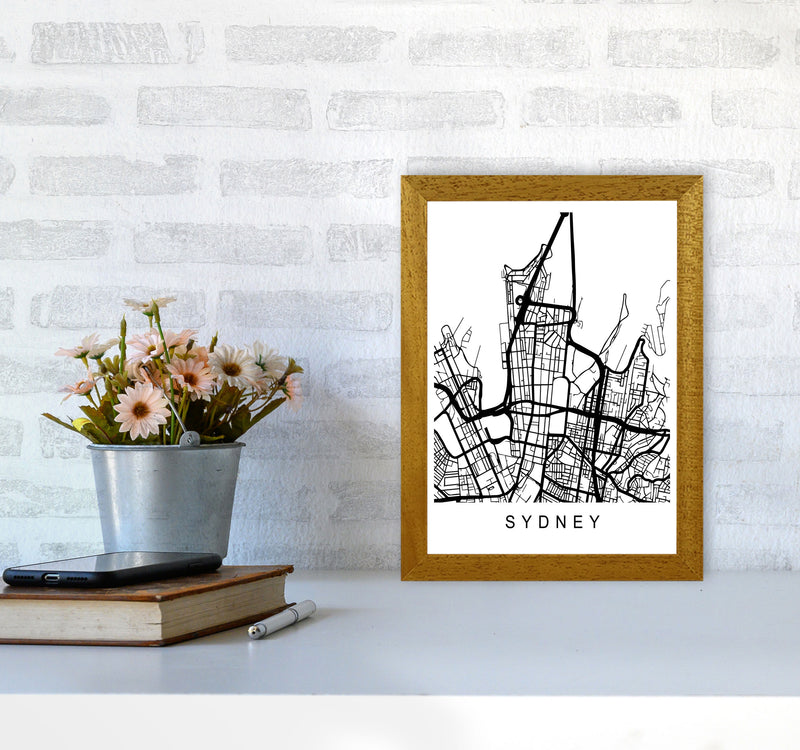 Sydney Map Art Print by Pixy Paper A4 Print Only