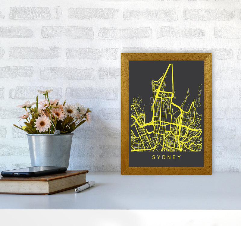 Sydney Map Neon Art Print by Pixy Paper A4 Print Only