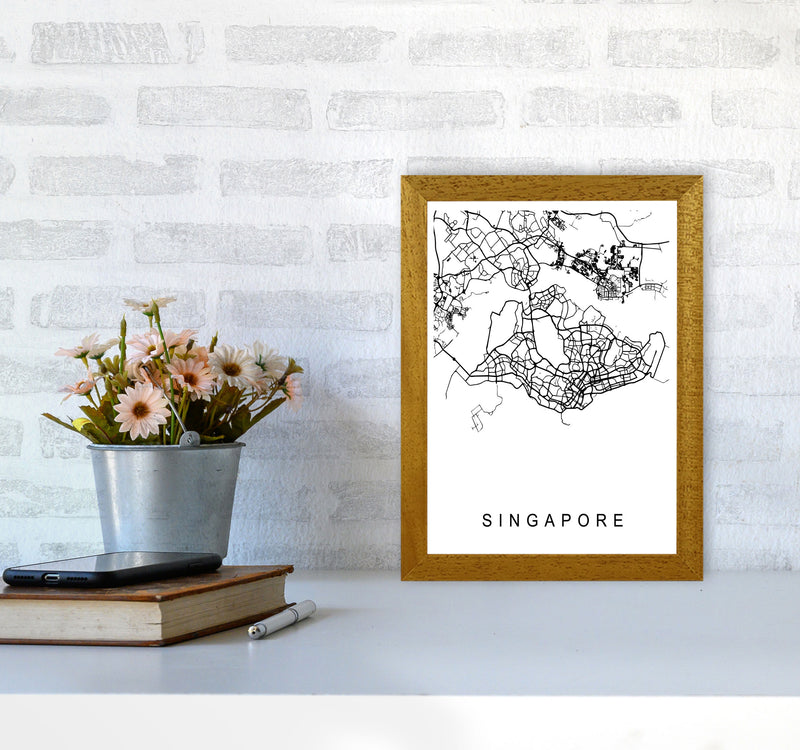 Singapore Map Art Print by Pixy Paper A4 Print Only