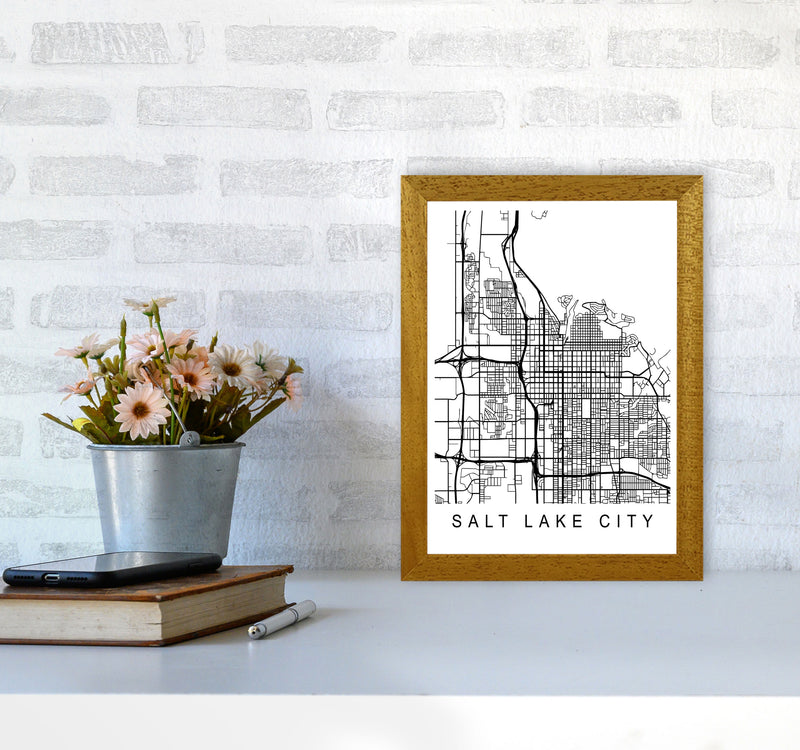 Salt Lake Map Art Print by Pixy Paper A4 Print Only