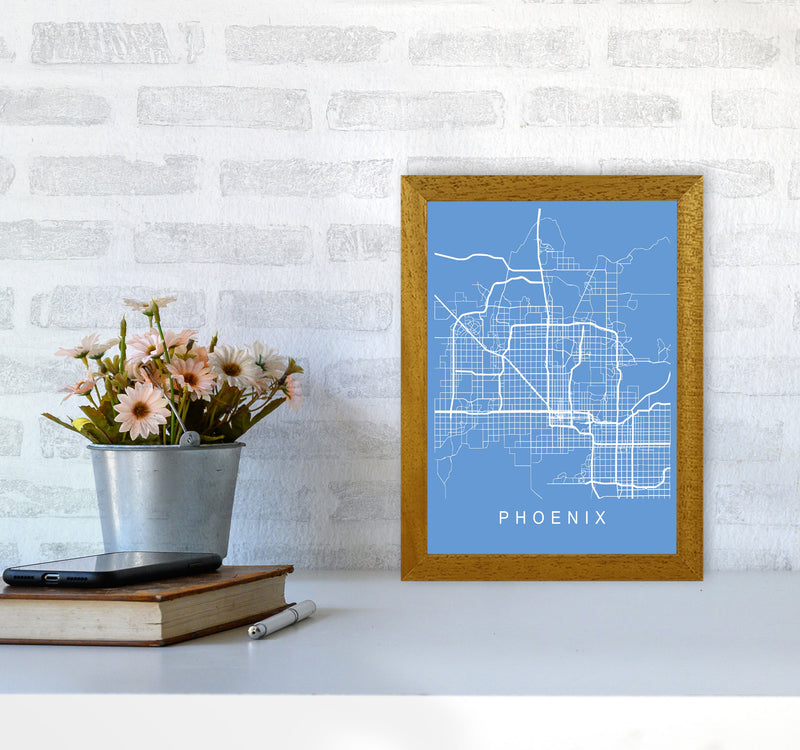 Phoenix Map Blueprint Art Print by Pixy Paper A4 Print Only