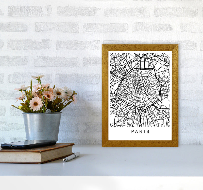 Paris Map Art Print by Pixy Paper A4 Print Only