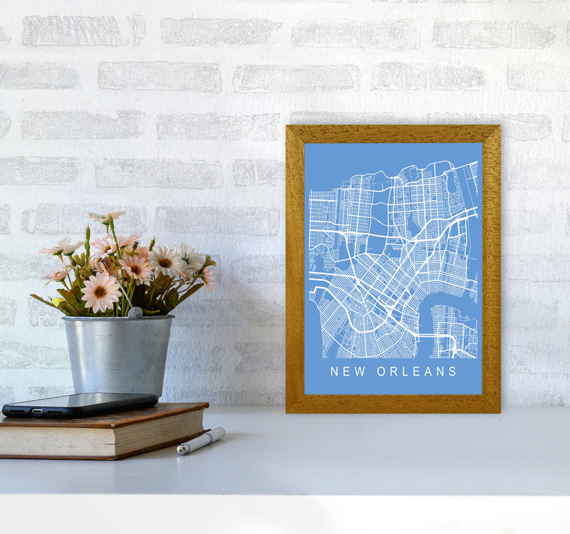 New Orleans Map Blueprint Art Print by Pixy Paper A4 Print Only