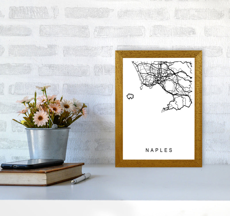 Naples Map Art Print by Pixy Paper A4 Print Only