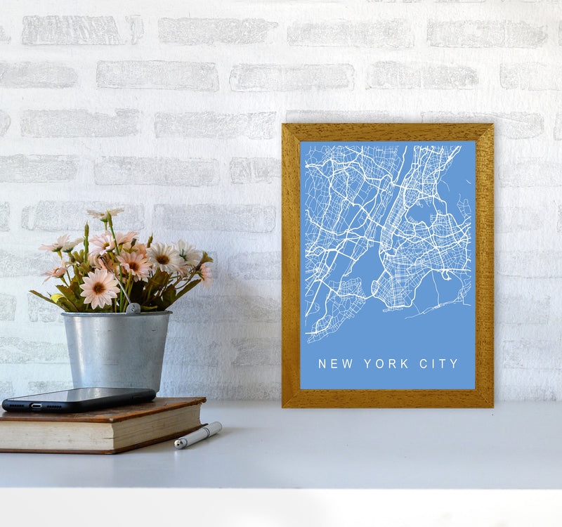 New York City Map Blueprint Art Print by Pixy Paper A4 Print Only