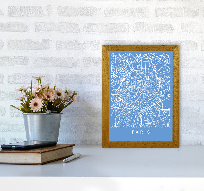 Paris Map Blueprint Art Print by Pixy Paper A4 Print Only