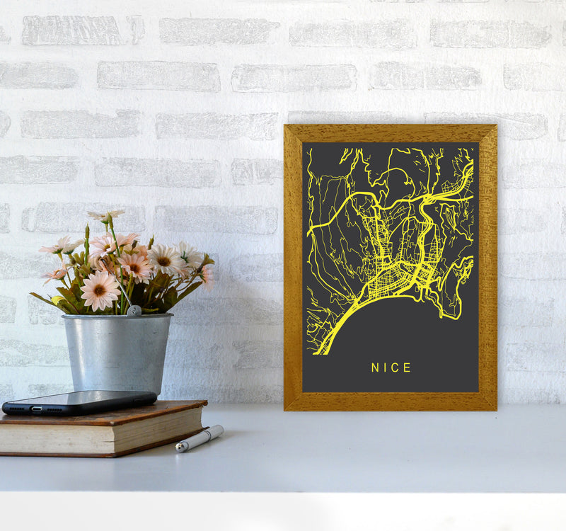 Nice Map Neon Art Print by Pixy Paper A4 Print Only