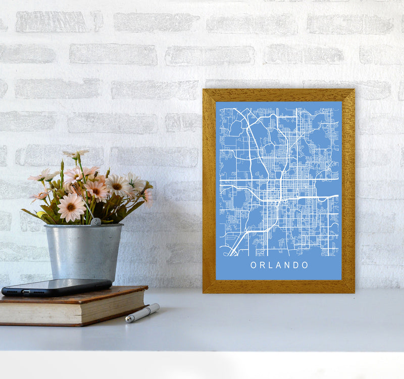 Orlando Map Blueprint Art Print by Pixy Paper A4 Print Only