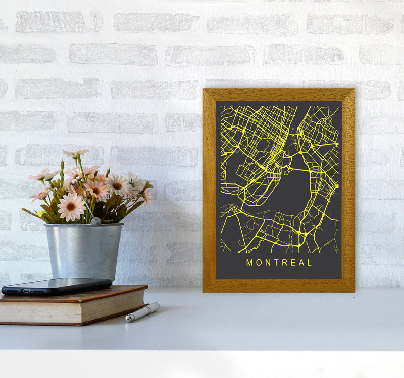 Montreal Map Neon Art Print by Pixy Paper A4 Print Only
