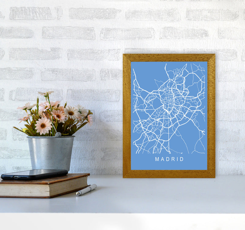 Madrid Map Blueprint Art Print by Pixy Paper A4 Print Only