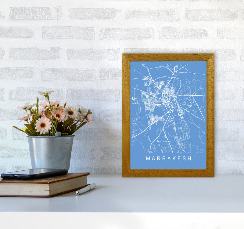 Marrakesh Map Blueprint Art Print by Pixy Paper A4 Print Only