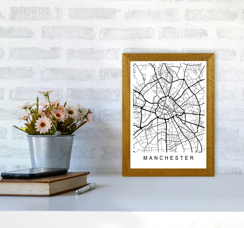 Manchester Map Art Print by Pixy Paper A4 Print Only