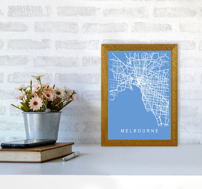 Melbourne Map Blueprint Art Print by Pixy Paper A4 Print Only