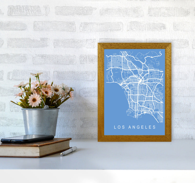 Los Angeles Map Blueprint Art Print by Pixy Paper A4 Print Only