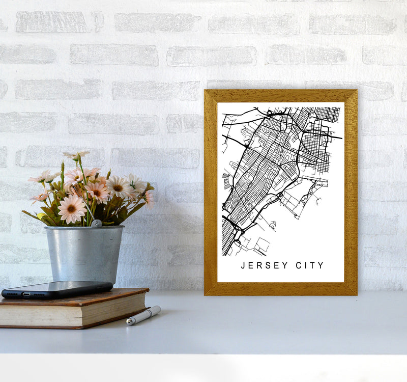 Jersey City Map Art Print by Pixy Paper A4 Print Only