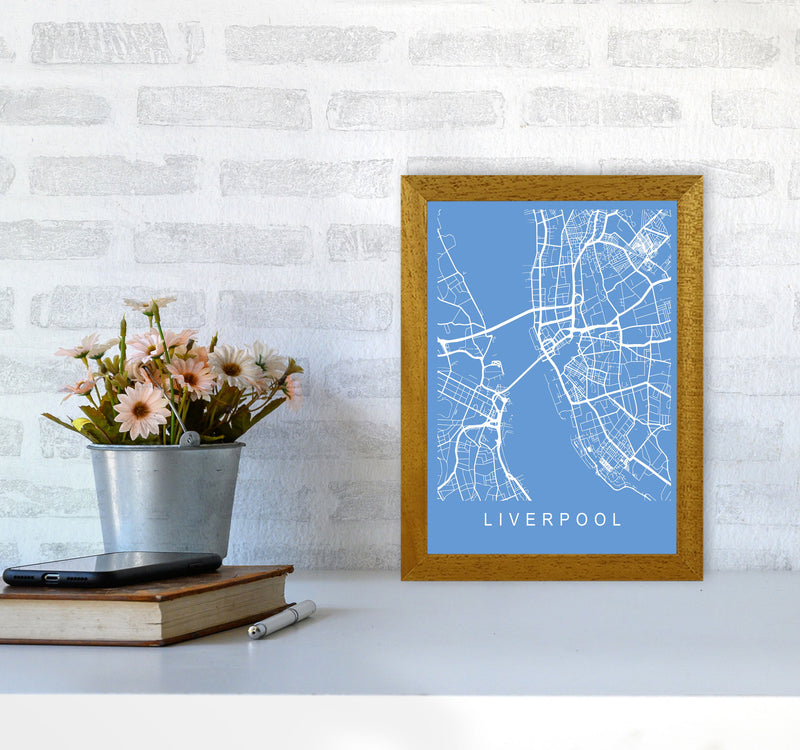 Liverpool Map Blueprint Art Print by Pixy Paper A4 Print Only