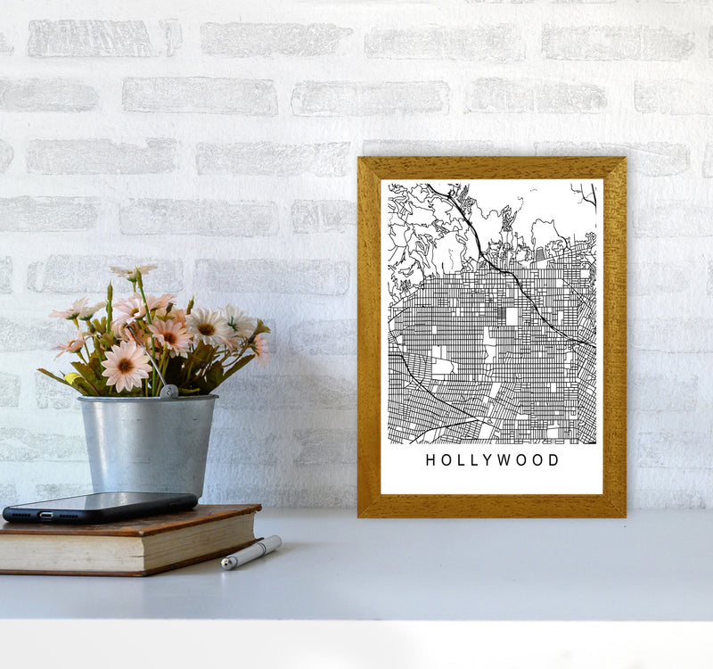 Hollywood Map Art Print by Pixy Paper A4 Print Only