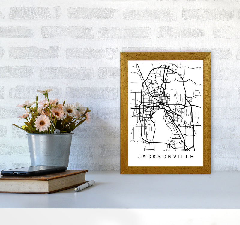Jacksonville Map Art Print by Pixy Paper A4 Print Only