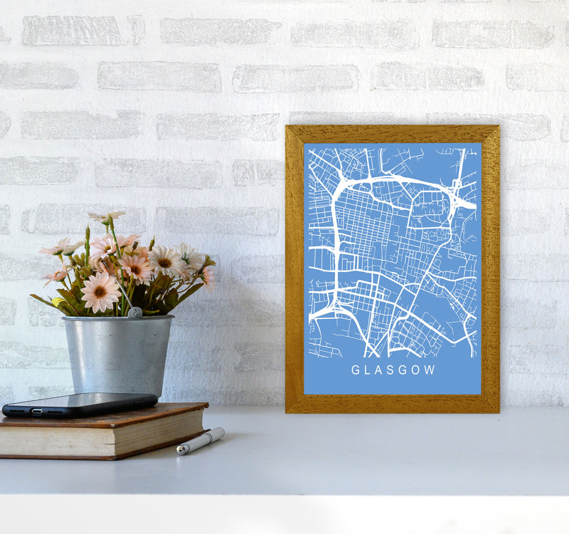 Glasgow Map Blueprint Art Print by Pixy Paper A4 Print Only