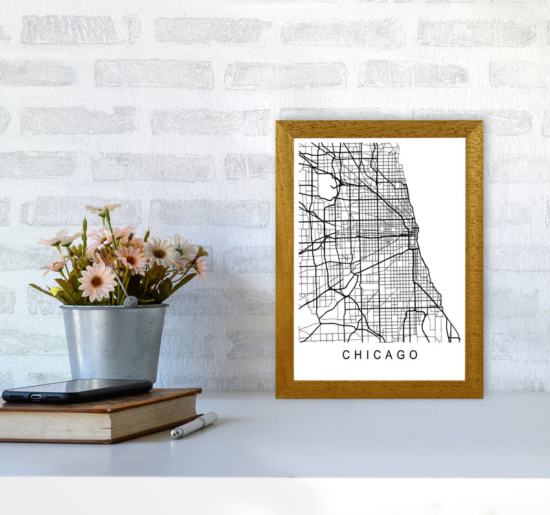 Chicago Map Art Print by Pixy Paper A4 Print Only