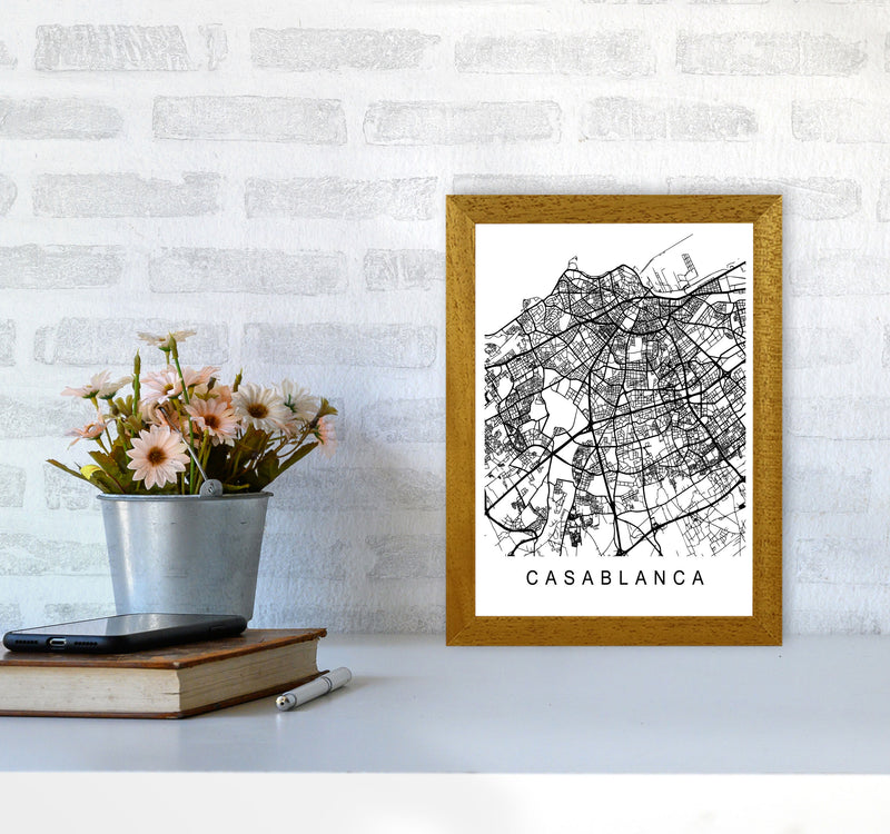 Casablanca Map Art Print by Pixy Paper A4 Print Only