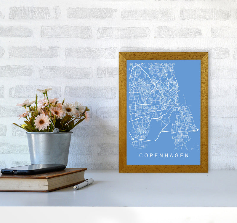 Copenhagen Map Blueprint Art Print by Pixy Paper A4 Print Only