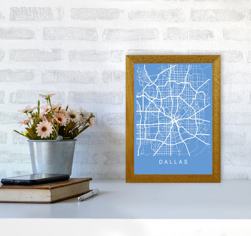 Dallas Map Blueprint Art Print by Pixy Paper A4 Print Only