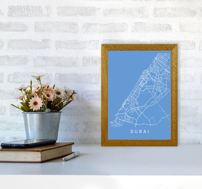 Dubai Map Blueprint Art Print by Pixy Paper A4 Print Only