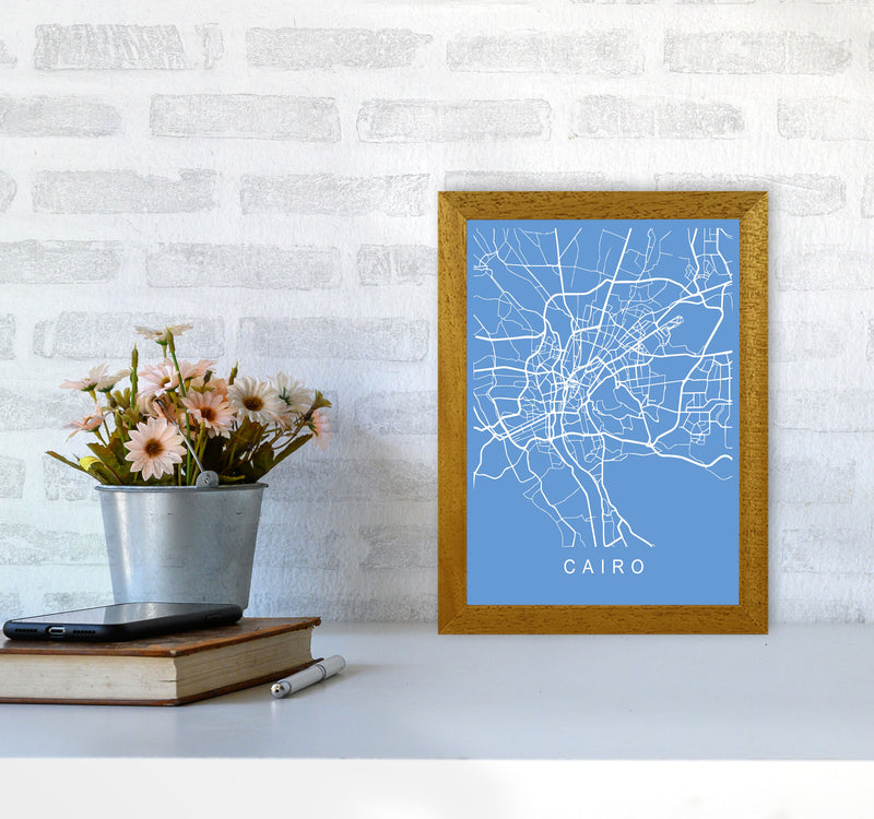 Cairo Map Blueprint Art Print by Pixy Paper A4 Print Only