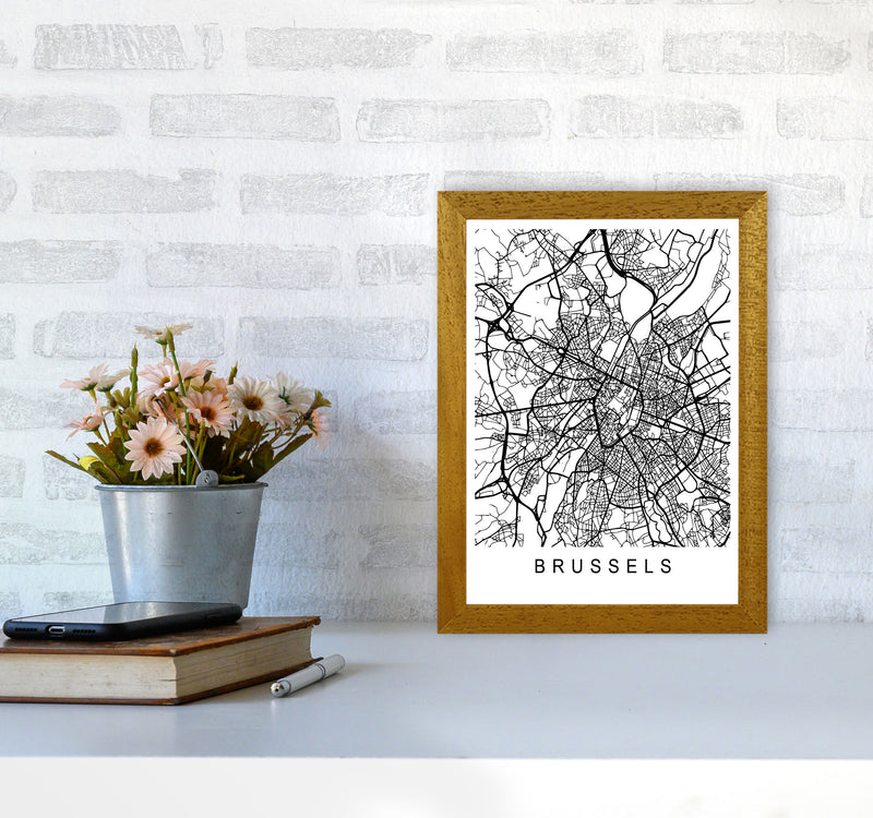 Brussels Map Art Print by Pixy Paper A4 Print Only
