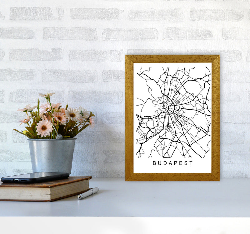 Budapest Map Art Print by Pixy Paper A4 Print Only