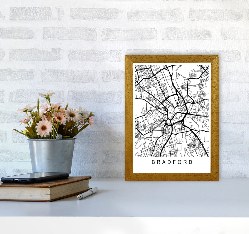 Bradford Map Art Print by Pixy Paper A4 Print Only