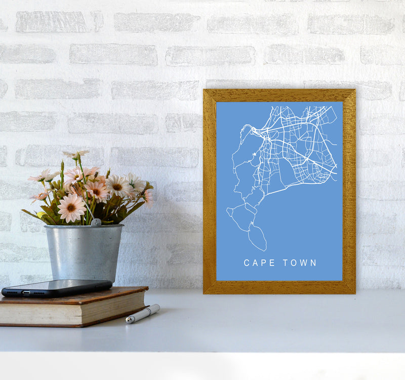 Cape Town Map Blueprint Art Print by Pixy Paper A4 Print Only