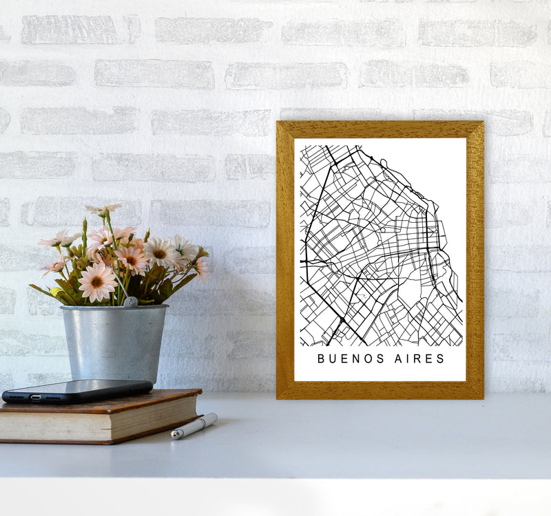 Buenos Aires Map Art Print by Pixy Paper A4 Print Only