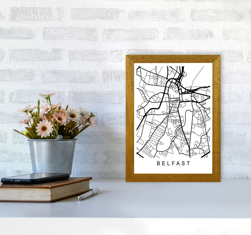 Belfast Map Art Print by Pixy Paper A4 Print Only