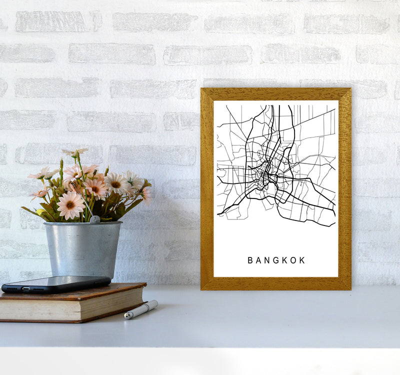 Bangkok Map Art Print by Pixy Paper A4 Print Only