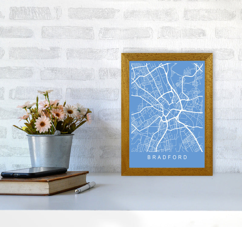 Bradford Map Blueprint Art Print by Pixy Paper A4 Print Only