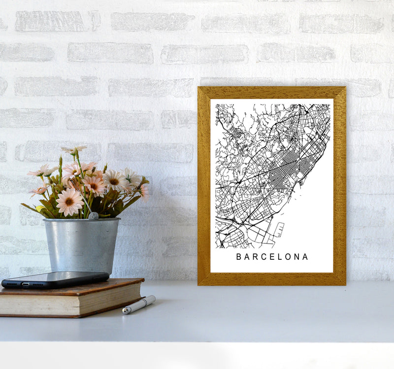 Barcelona Map Art Print by Pixy Paper A4 Print Only