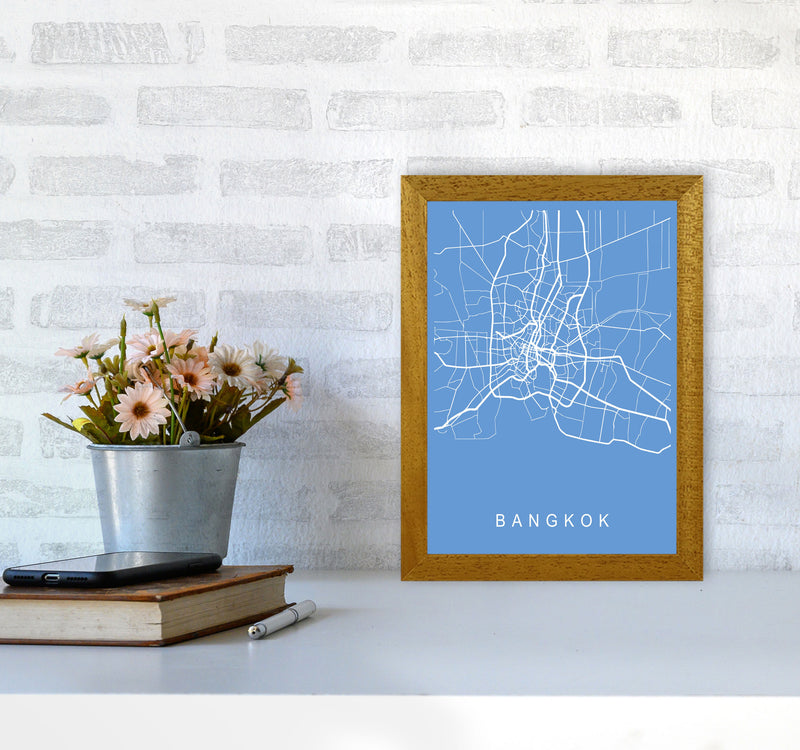Bangkok Map Blueprint Art Print by Pixy Paper A4 Print Only