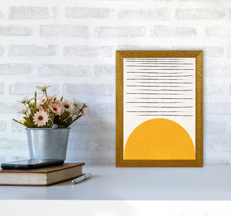 Sun lines mustard Art Print by Pixy Paper A4 Print Only