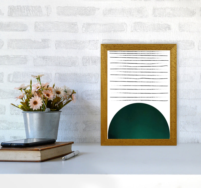Sun lines emerald Art Print by Pixy Paper A4 Print Only