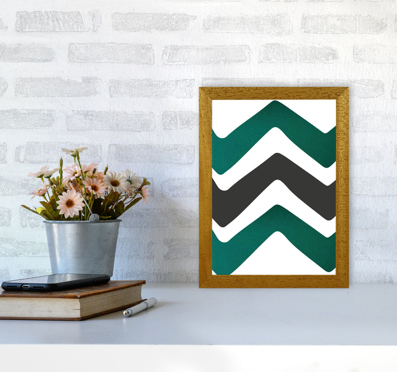 Zig zags emerald Art Print by Pixy Paper A4 Print Only
