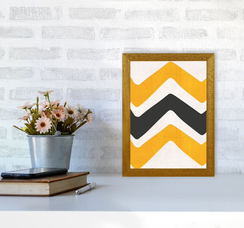 Zig zags mustard Art Print by Pixy Paper A4 Print Only