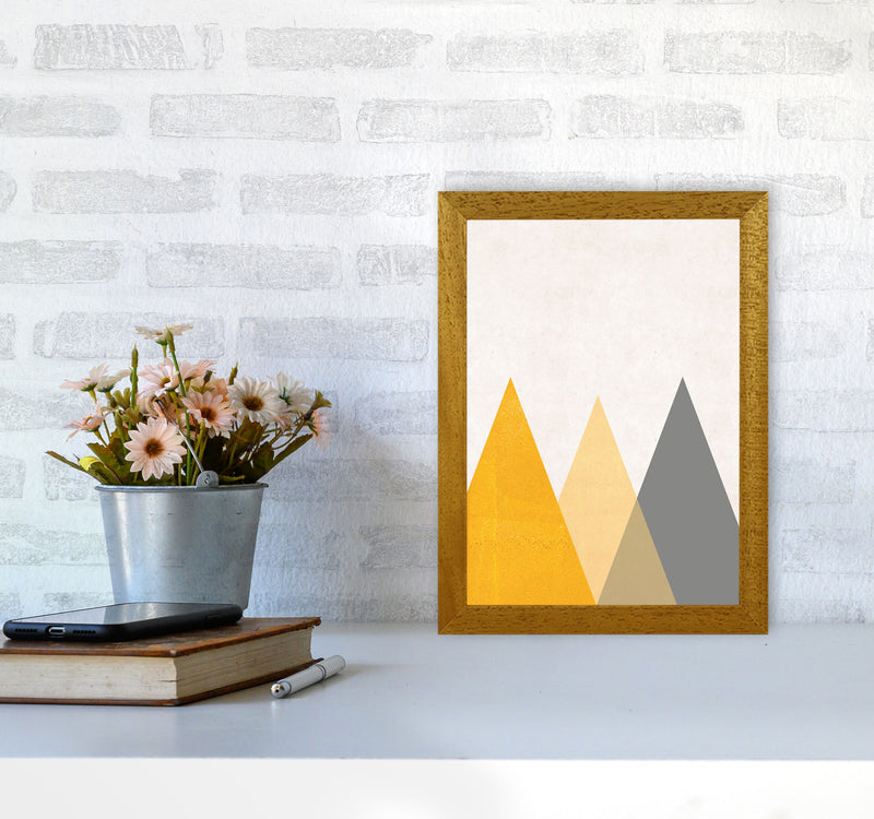 Mountains mustard Art Print by Pixy Paper A4 Print Only