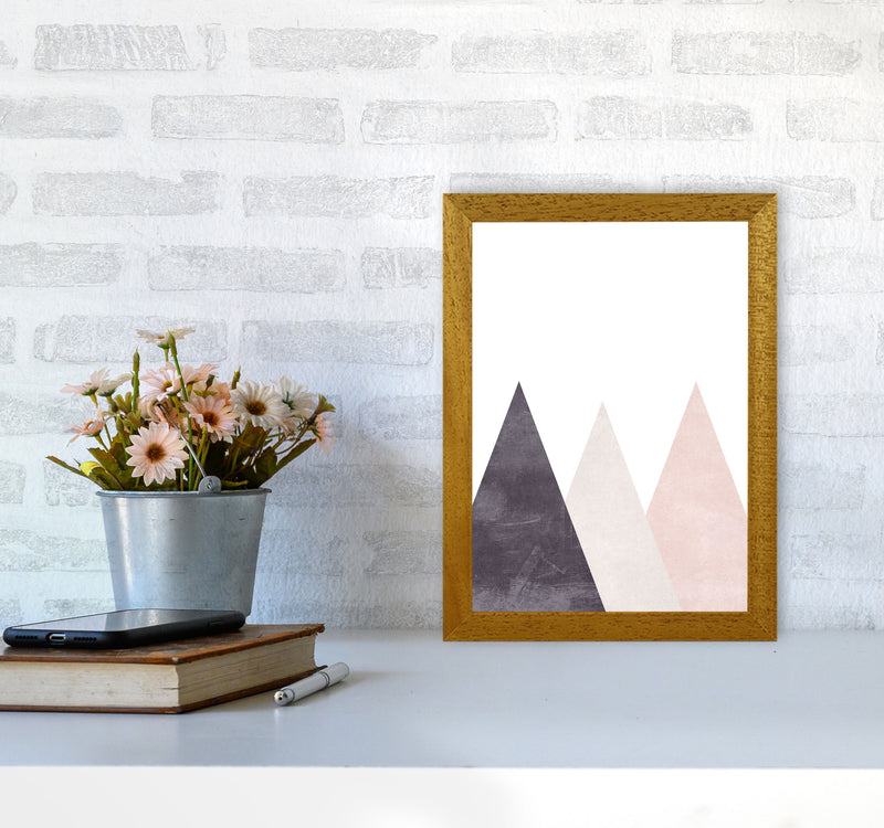 Mountains pink cotton Art Print by Pixy Paper A4 Print Only