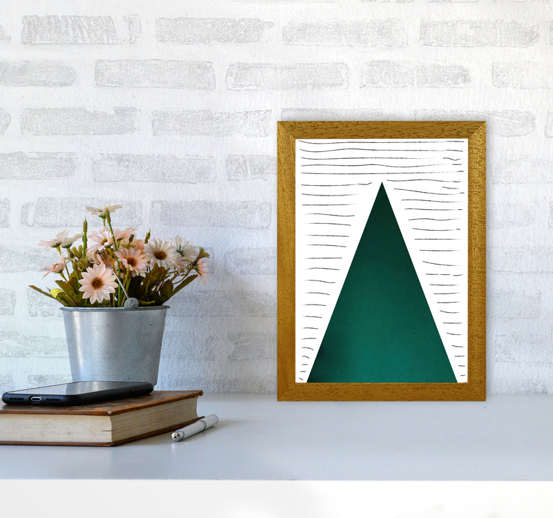 Mountain lines emerald Art Print by Pixy Paper A4 Print Only