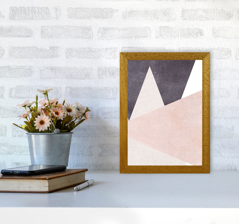 Large triangles pink cotton Art Print by Pixy Paper A4 Print Only